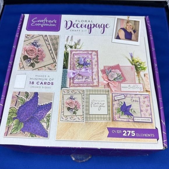 NEW Crafter’s Companion Floral Decoupage Card Making Kit #23 Wedding Birthday - Picture 1 of 4